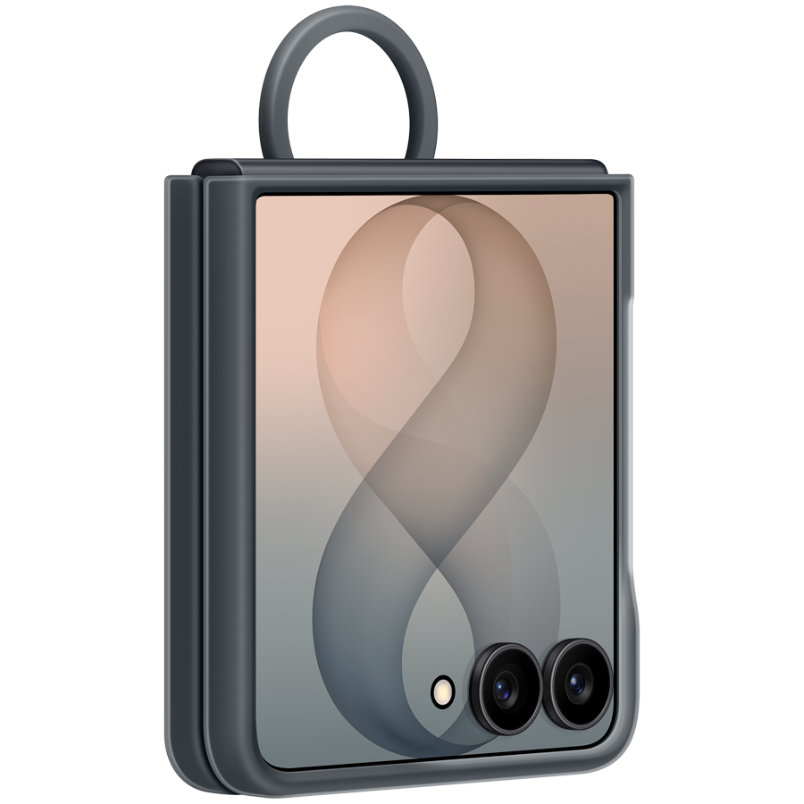 Samsung Galaxy Flip8 Silicone Ring Magnet Case Black