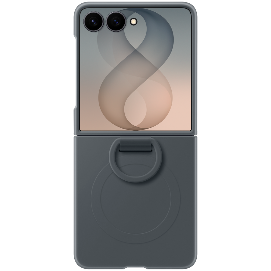 Samsung Galaxy Flip8 Silicone Ring Magnet Case Black