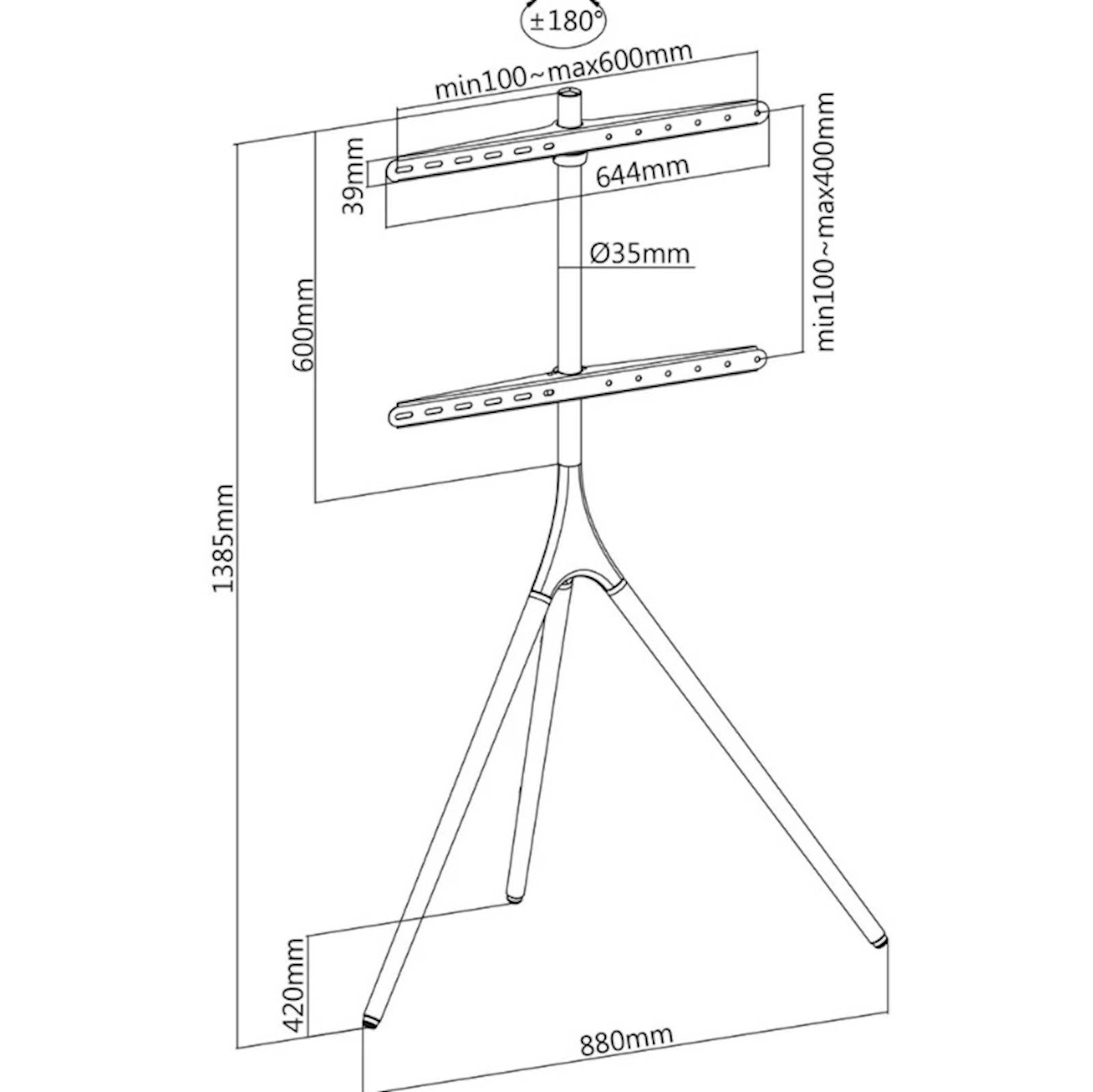 Stalak za TV MANHATTAN s tronošcem 45" do 65"