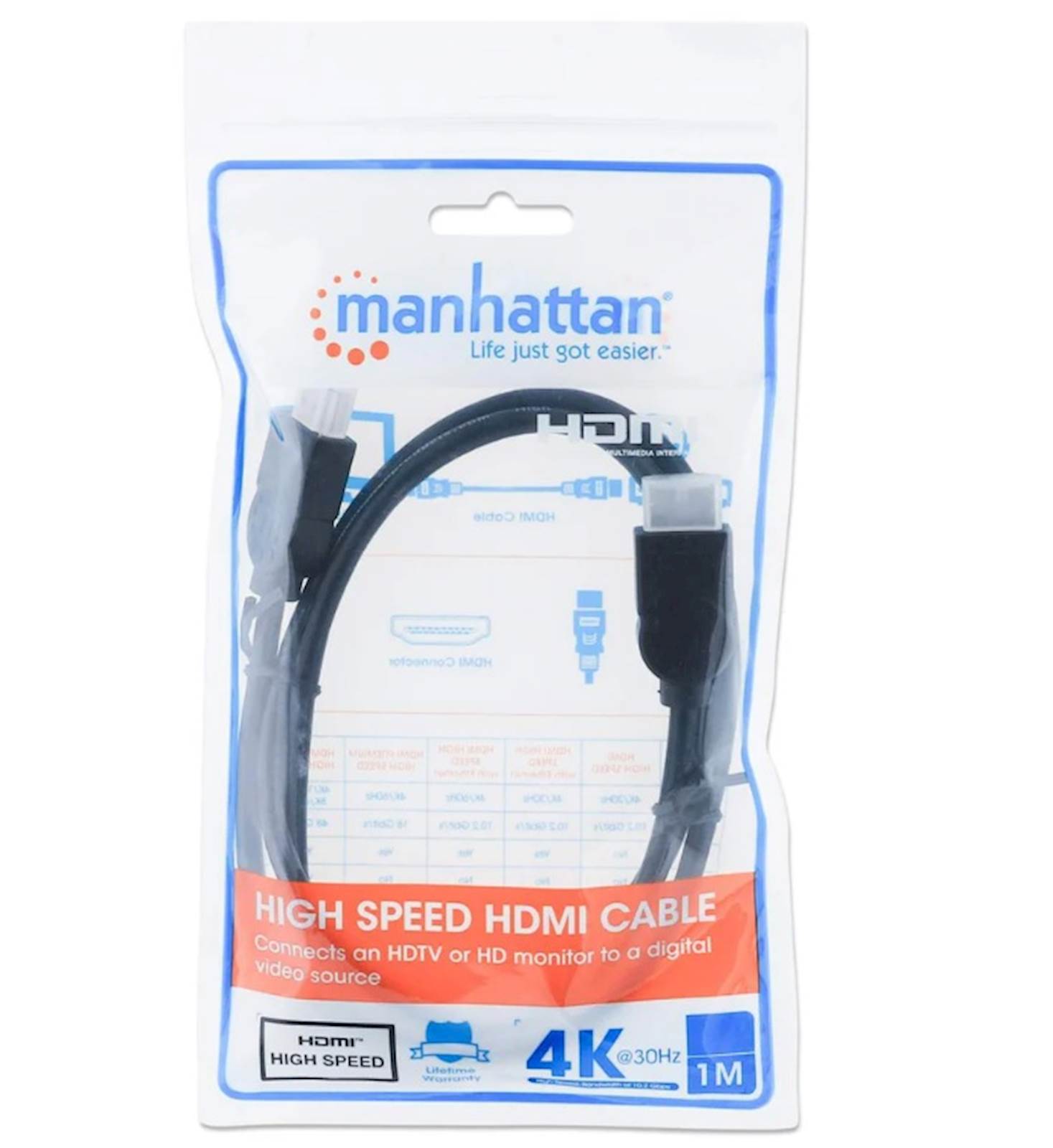 Kabl HDMI MANHATTAN Male to Male 4K 3D 1m
