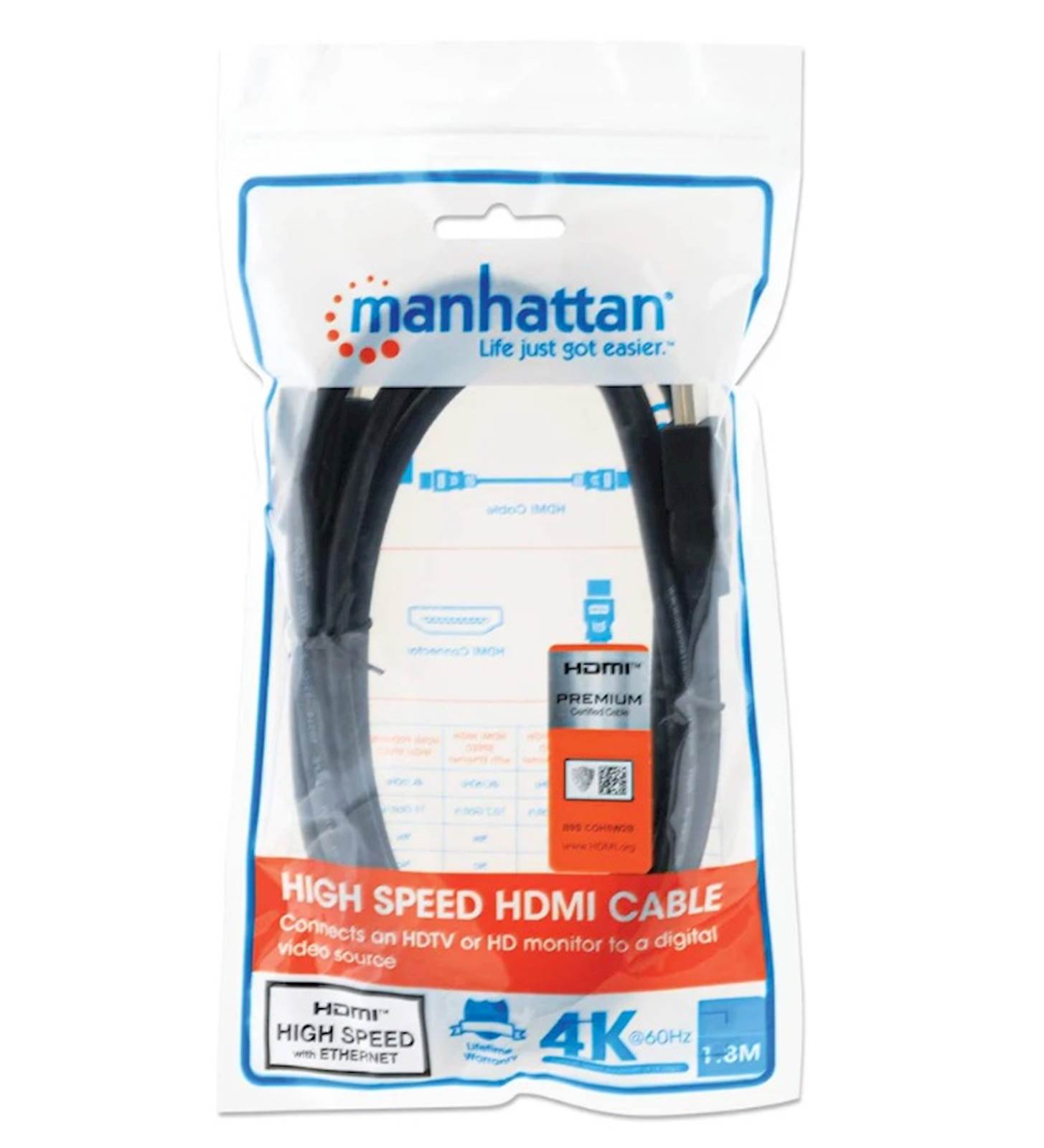 Kabl HDMI MANHATTAN Male to Male 4K 3D 1,8m