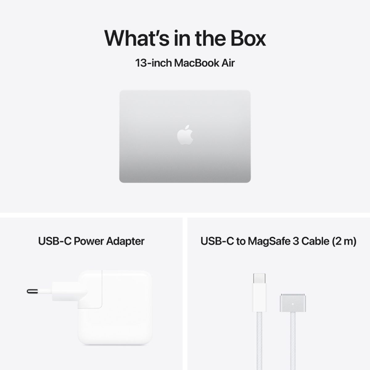 MacBook Air 13-inch,Silver,Model A3449,M5 CHIP WITH 10C CPU, 10C GPU,16GB unified memory,30W USB-C Power Adapter,512GB SSD storage,Two Thunderbolt 4 Ports,Touch ID, Liquid Retina display,Force Touch Trackpad, KEYBOARD-INT