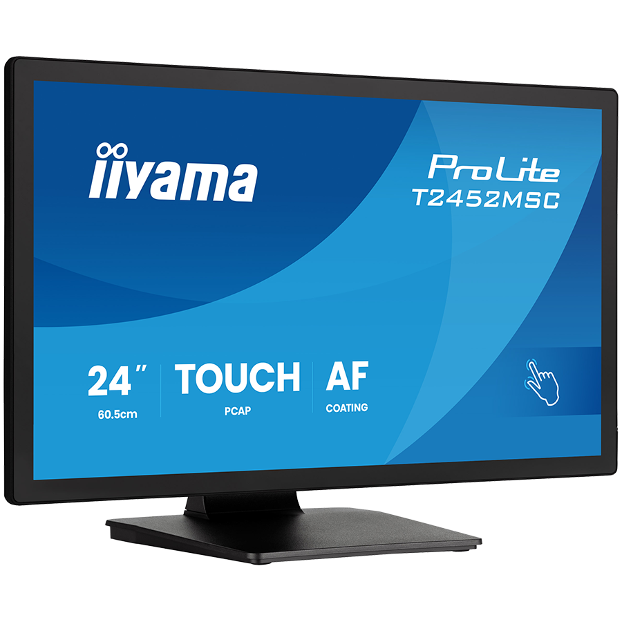IIYAMA Monitor LED T2452MSC-B2 24" DeepContrast PCAP+ 10pt touchscreen 1920x1080 120Hz 400cd 5ms HDMI DP landscape, face-up tilt